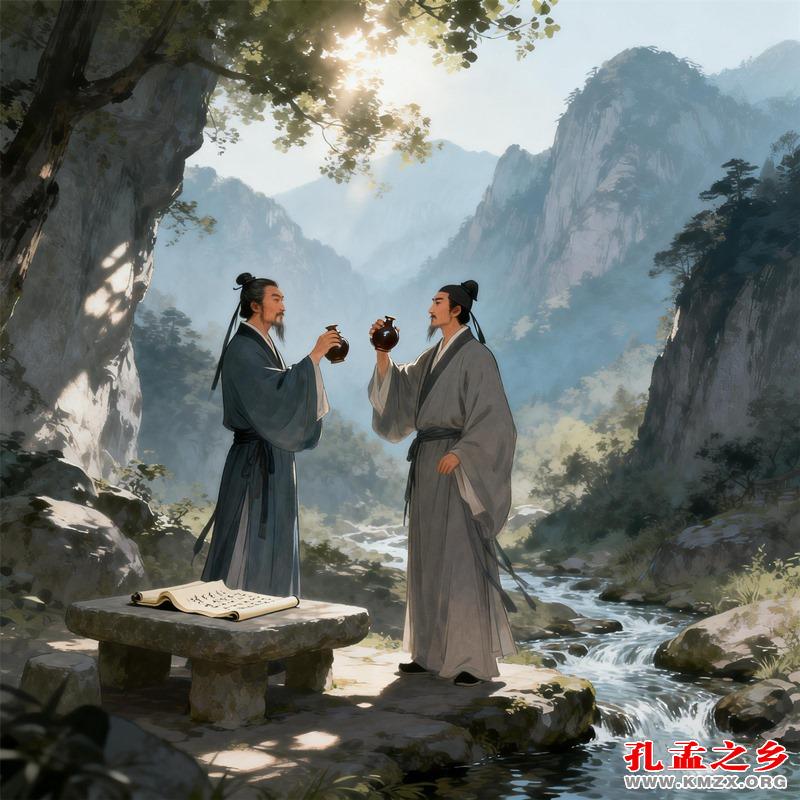 jimeng-2026-04-01-2067-李白应张叔明之邀，移居宁阳梧桐峪（石门山），知己相伴、诗酒相欢：日常唱和中，二人...