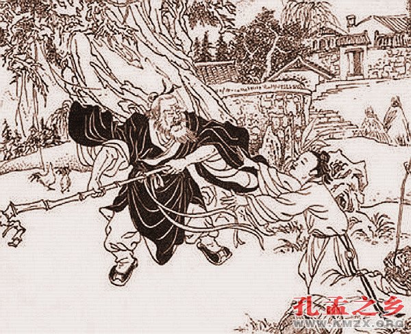 耘瓜顺父图