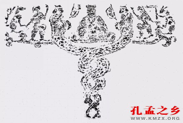 汉画伏羲女娲与东王公图