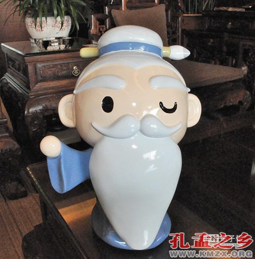 孔子雕塑俏皮可爱。（图：台湾《旺报》/记者林瑞益 摄）