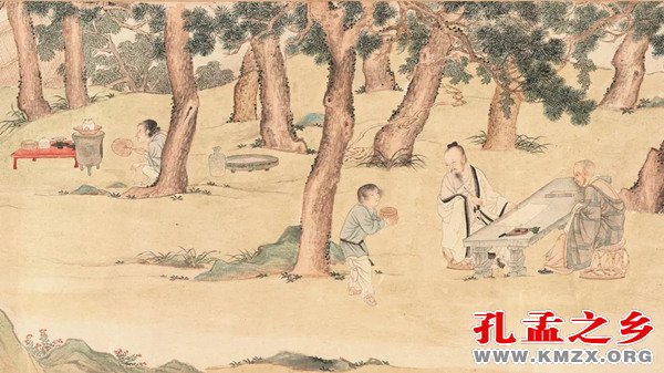 赵孟頫写经换茶图